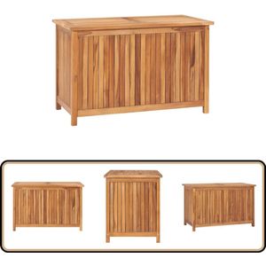 vidaXL Opbergbox 90x50x58 cm massief teakhout Tuin Kast - Teak Houten Kast - Opbergkast - Buitenschrijnwerk - Tuingereedschap Opbergen