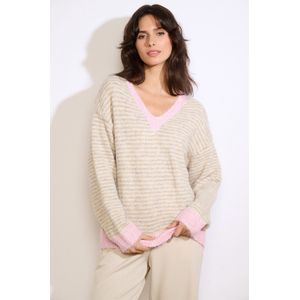 LolaLiza Trui N Vestrip 04007050 2572 Light Taupe/pink Dames Maat - S