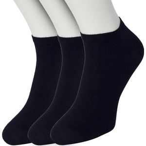 Bonnie Doon Sneakersokken Heren Donker Blauw maat 40/46 - 3 paar - Basis Korte Sokken - Gladde Naden - Enkel Sokken - Uitstekend Draagcomfort - Enkelsokken - Sneaker Sokken - 3-pack - Multipack - Effen - Donkerblauw - Navy - OL8120013.102