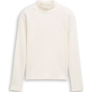 Tom Tailor - Geribd Shirt - Lange Mouwen - Met Opstaande Kraag