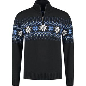 John Brilliant Noorse heren trui - fijn gebreid - Merino wol - Zwart