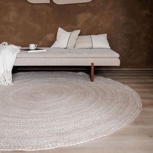 Rond wollen vloerkleed Gapo beige - Wol - Rond 150 Ø - (M)