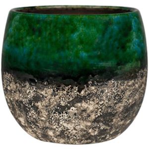 Lindy Green Black donkergroen pot 19 cm ronde bloempot voor binnen