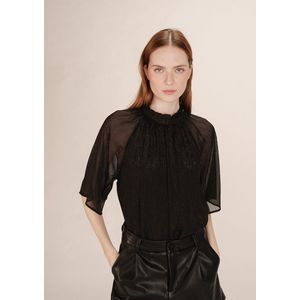 Grace & Mila - TOPAZE - Top - Zwart - Korte Mouw - Glitter