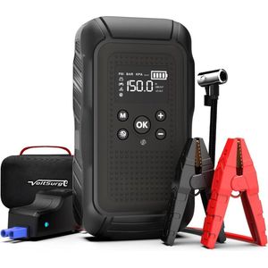 Equivera Jumpstarter voor Auto - Accu Booster - Acculader voor Auto - Starthulp voor Auto - Acculader - Auto Acculader - Accu Booster voor Auto - Nooit meer zonder lege accu!