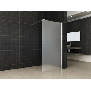 Saqu Splash Douchewand - met Chroom Muurprofiel - 120x200 cm - Nano Matglas - Inloopdouche