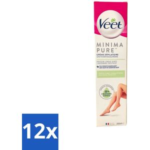 12 x Veet Ontharingscrème Minima Droge huid 200 ml - Ontharingscrème - Droge Huid - Veet Minima - Ontharing - Gladde Huid