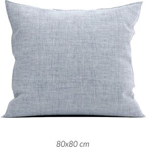 Zohome Lino Kussensloop - Katoen - 80x80cm - Blauw