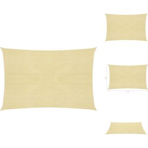 vidaXL Schaduwdoek HDPE Beige 4 x 7 m - Rechthoekig - Parasol