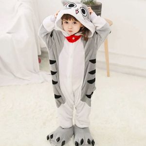 Nieuwe Set Kat Onesie voor Kinderen (Hoogte 105-115 CM) - Dieren Pyjama, Cozy Kostuum voor Jongen en Meisje, Ideaal voor Winter en Feestjes