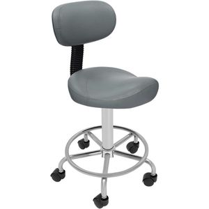 ApexArte® Zadelkruk op Wielen - Kapperskruk Ergonomisch - Tabouret - Grijs