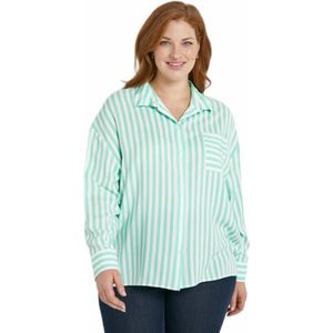 Gestreepte vloeiende blouse met lange mouwen