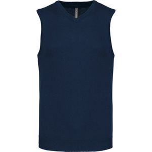 Pullover/Cardigan Heren 3XL Kariban V-hals Mouwloos Navy 50% Katoen, 50% Acryl