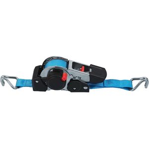 Spanband 3,5 m x 25 mm - 600 kg - Automatisch Oprolbaar - Polyester met Spanratel & Puntige Haak