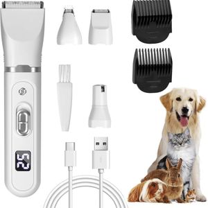 Equivera Hondentondeuse - Hondentrimmer - Tondeuse voor Dikke Vacht - Dieren Tondeuse - Scheerapparaat voor Dieren - Tondeuse voor Honden en Katten