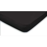 Topper Hoeslaken Jersey Katoen Stretch - zwart 80/90x190/200cm - 1 Persoons