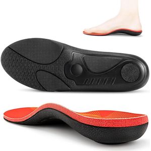 Orthopedische fasciitis-plantaire inlegzool voor platte voeten - hielpijn - comfortabele steunzool dames en heren - rood - 25 cm