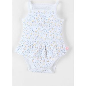 Noukie's - Mouwloos rompertje - Meisjes - Bloemenprint met rokje - 12 maand 80