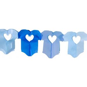 Blauwe baby slinger met rompertjes - 600 cm - papier