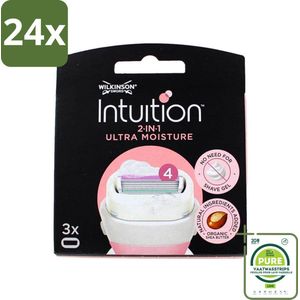 Wilkinson - Navulmesjes Intuition 2-in-1 - Shea Butter - Scheert en Verzacht - 3 scheermesjes - Voordeelverpakking - 24 stuks - Scheermesjes - Scheermesjes voor vrouwen