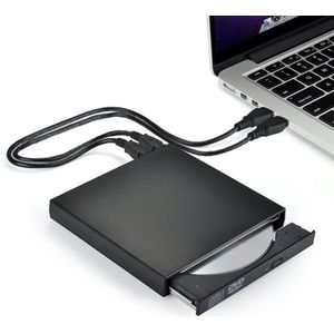 USB 2.0 externe CD DVD-drive, DVD-speler, COMBO CD-brander, compatibel met CD, DVD, MP3, USB Plug & Play, voor laptop, desktop-pc, Zwart