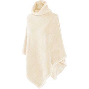 TISECO HOME STUDIO - Poncho met kraag - CHENILLE - Unisex - 100% polyester - Ivoor