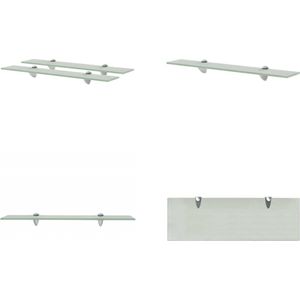 vidaXL Schappen zwevend 2 st 60x20 cm 8 mm glas - Zwevende Plank - Zwevende Planken - Wandplank - Wandplanken
