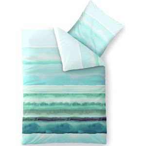 CelinaTex Fashion Beddengoed 155x200 cm 2-delig katoen Davia strepen turquoise wit groen