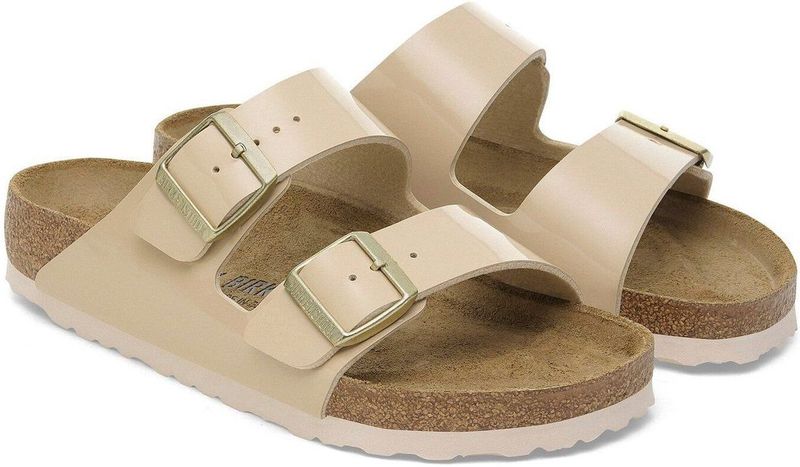 BIRKENSTOCK - Arizona Birko-Flor Lack - Sandalen - Zwart - Birko-Flor