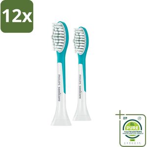 Philips Sonicare - Opzetborstels - For Kids Standard - Voor Kinderen - 2 opzetborstels - HX6042/33 - Voordeelverpakking - 12 stuks - Philips Sonicare - Tandenborstel voor kinderen