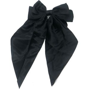 Zwarte Haarstrik - grote haarstrik - 36x19 cm - haarclip – haaraccessoire - strik – feest outfit - carnaval