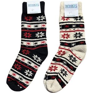 Huissokken - Warme Wollen Sokken Set maat 35-38 - 2 paar Dikke Wintersokken met Noors design - Thermo