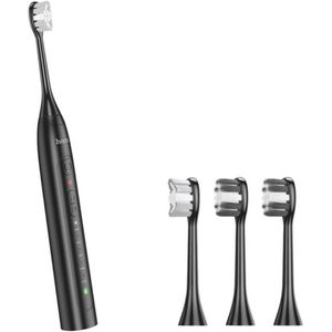 Hoco - Elektrische Tandenborstel - Zwart - Oplaadbaar via USB-C - Inclusief 4 Opzetborstels
