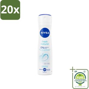 20 x NIVEA - Deodorant Spray - Frisse Natuur - Langdurige Frisheid - 150 ml - Grootverpakking - NIVEA Deodorant - Deodorant Spray - Antitranspirant - Langdurige Bescherming - Natuurlijke Geur