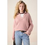 Sissy-Boy - Roze - Trui - V-hals - Lange Mouwen - Relaxed Fit