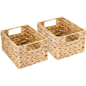 Unyqoos ® Compacte Handgemaakte Opbergmanden Set van Waterhyacint en Zeegras voor Veelzijdig Gebruik