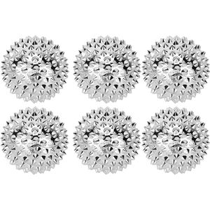 TRANKIELO® - Magnetische Massageballen Set van 6 – Stressverlichtende Acupressuurballen – Compact en Draagbaar – 32 mm – Zilverkleurig