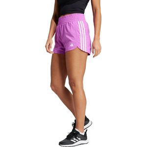 adidas Performance Pacer Training 3-Stripes Geweven High-Rise Short - Dames - Paars- 2XS 3