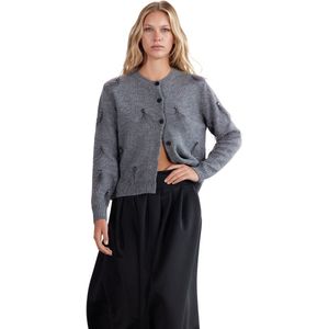 Trendyol Gelimiteerde Editie Zwart Stenen En Veren Gedetailleerd Gebreide Vest Twoaw25Hi00320