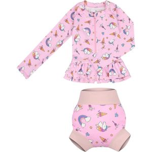 Tweedelig UV-beschermend badpak voor baby's met lange mouwen - Rash-guard set