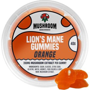 MushroomBakehouse - Lion's Mane Gummies - 200mg - Orange