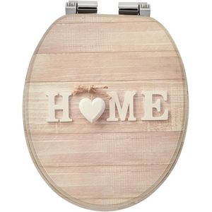 Namajunas - WC-brillen - Wc bril softclose - Toilet bril - Universele vorm WC Bril - MDF hout - Antibacterieel - Ik hou van mijn huis - Met Deksel - RVS Bevestiging - Easy Clean - Snelle montage en demontage - Inclusief Bevestigingsmateriaal