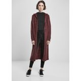 Urban Classics - Hooded Feather Lange cardigan - L - Bordeaux rood