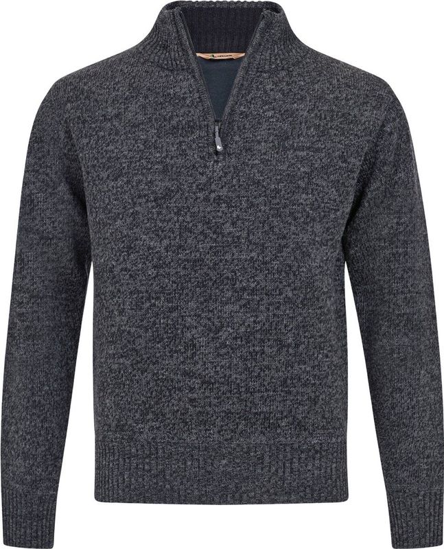 Life-Line - Waterville - Pullover - Dark Grey Melange - Heren Korte Rits Fleece