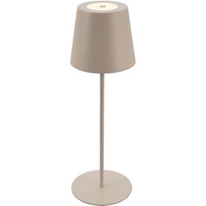 Trango Beige LED Tafellamp 2017-03C Draadloos & Touch Traploos Dimbaar 3W 2700K Warm Wit IP44 Waterdichte Tafellamp Oplaadbaar voor Slaapkamer Tuin Restaurant Bar Terras Camping