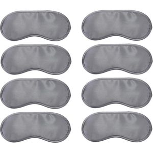 Set van 8 Natuurlijke Slaapmaskers met Verstelbare Riem - Oogslaapbescherming voor Yoga-Reizen - Blokkeert Licht - Grijs