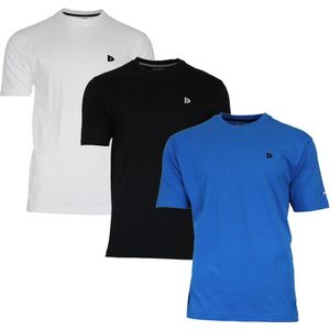 Donnay - Vince - T-shirt - Wit/Zwart/Actief-blauw - 3-Pack