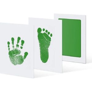Baby Hand / Voet afdruk Stempel set Groen - Kraamcadeau - Babyshower