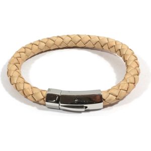 Heaven Eleven Men - Leer braided naturel - 8mm - 18 cm