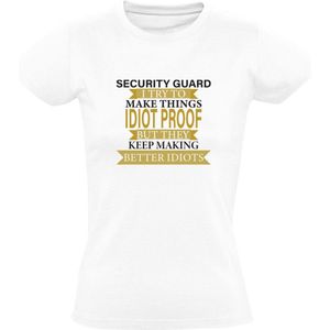 Security guard Dames T-shirt | idots | idioot | beveiliger | bewaker | werk | grappig | Wit